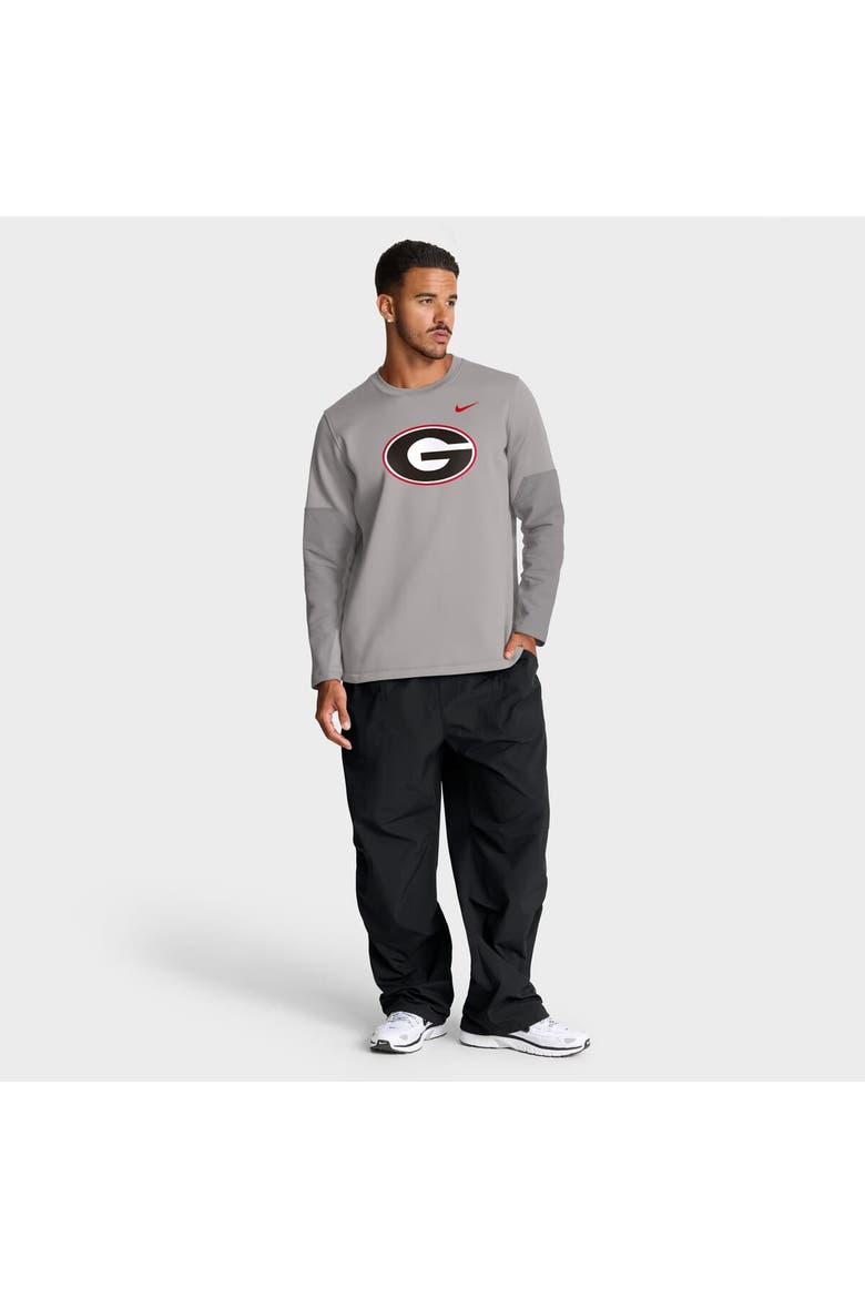 Men's Nike Gray Georgia Bulldogs 2025 Sideline Coach Performance Long Sleeve T-Shirt, Alternate, color, Gray