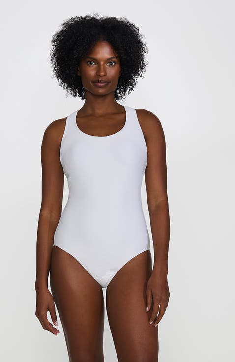 Chlorine Resistant Scoop Neck X-Back High Leg Soft Cup Tugless Sporty One Piece Swimsuit