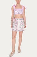 Jessie Zhao New York Swim Cover Up Skirt-Pink Blossom
