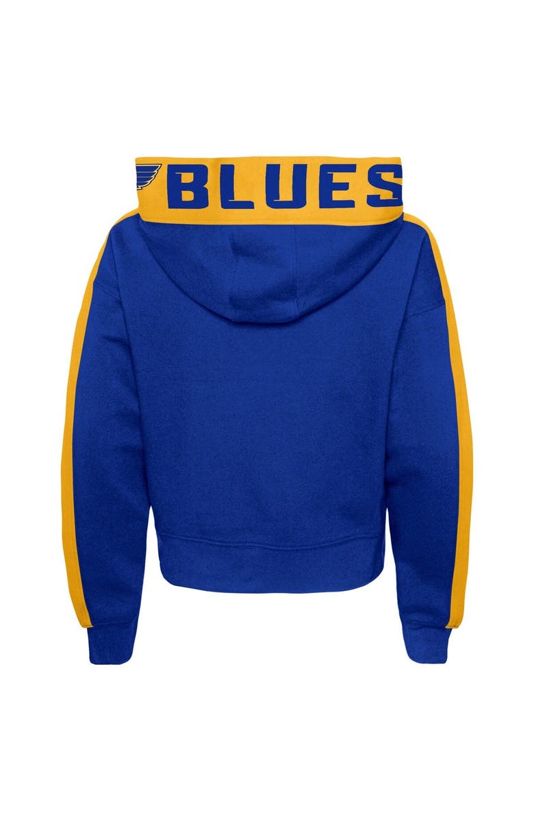 Outerstuff Girls Youth Blue St. Louis Blues Record Setter Pullover Hoodie, Alternate, color, 