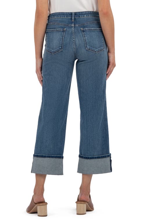Kut From The Kloth High Waist Cuffed Ankle Wide Leg Jeans In Blue