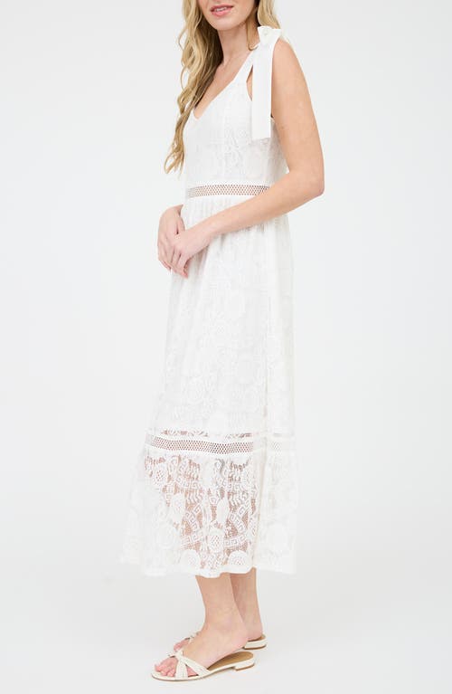 BLU PEPPER BLU PEPPER TIE SHOULDER LACE MIDI DRESS