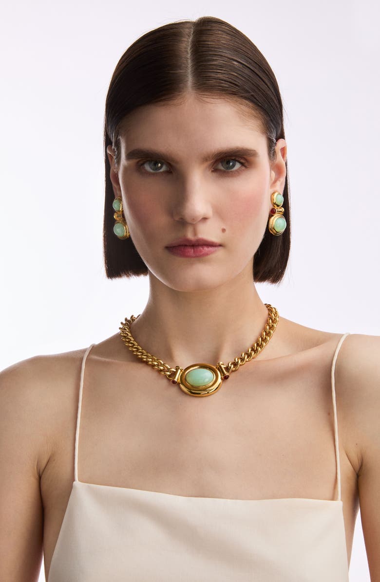 Susan Caplan 1990s Vintage Elizabeth Taylor Cabochon Necklace, Alternate, color, D'orlan