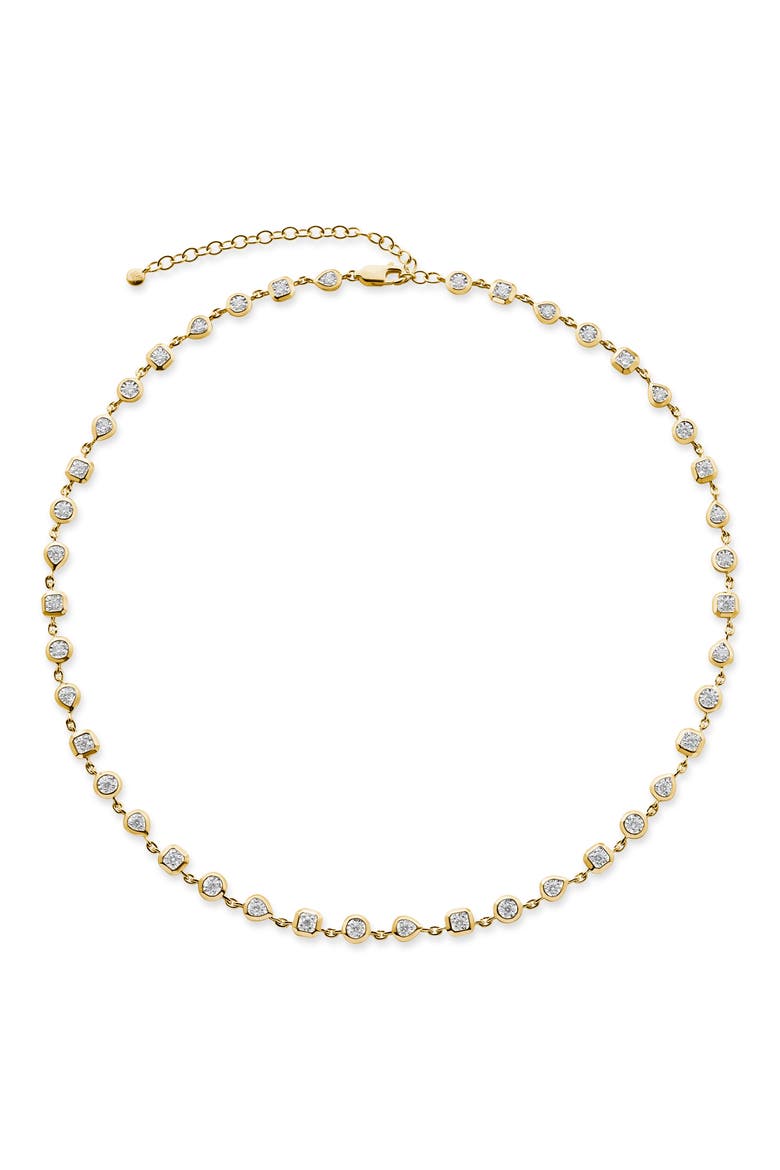 Lab Grown Diamond Bezel Necklace, Main, color, 18K GOLD VERMEIL/ LAB DIAMOND