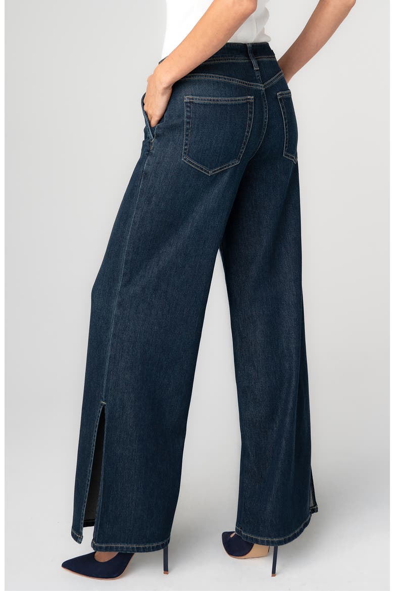 Weekend Side Slit Wide Leg Jeans, Alternate, color, DUSKFALL