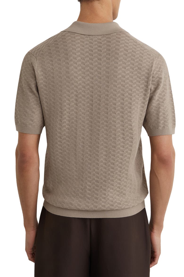 Sol Geo Open Stitch Knit Polo, Alternate, color, TAUPE BROWN
