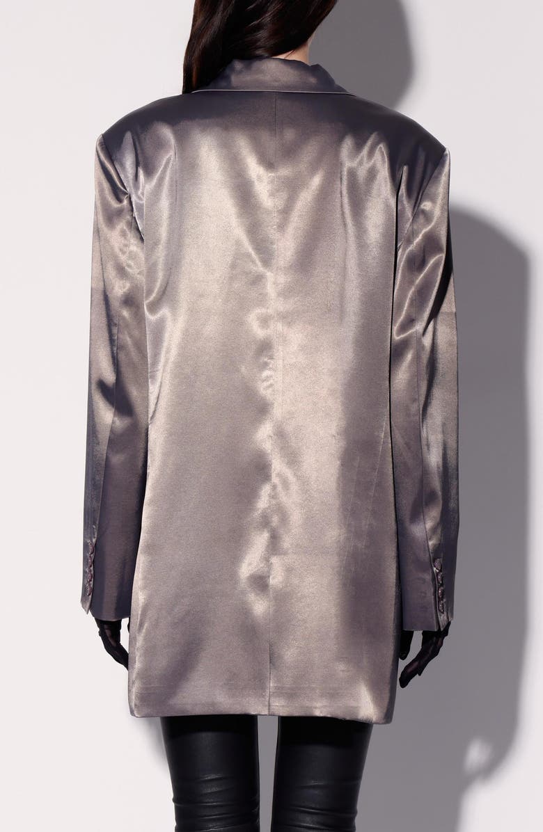 Walter Baker Kamari Oversize Double Breasted Satin Blazer, Alternate, color, Shadow