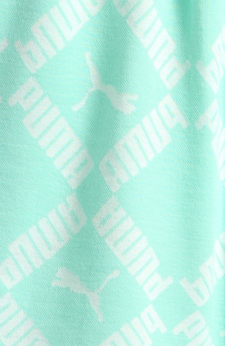 PUMA Kids' Club Pack Logo Print Shorts, Alternate, color, Mint Chip Indie
