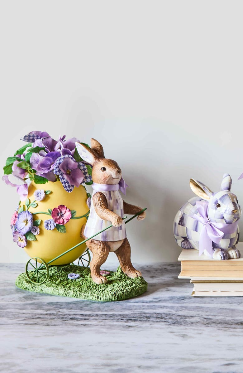 MACKENZIE CHILDS Pansy Party Bunny with Cart, Alternate, color, Yellow