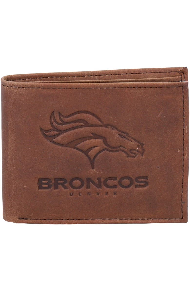 Evergreen Enterprises Brown Denver Broncos Bifold Leather Wallet, Main, color,