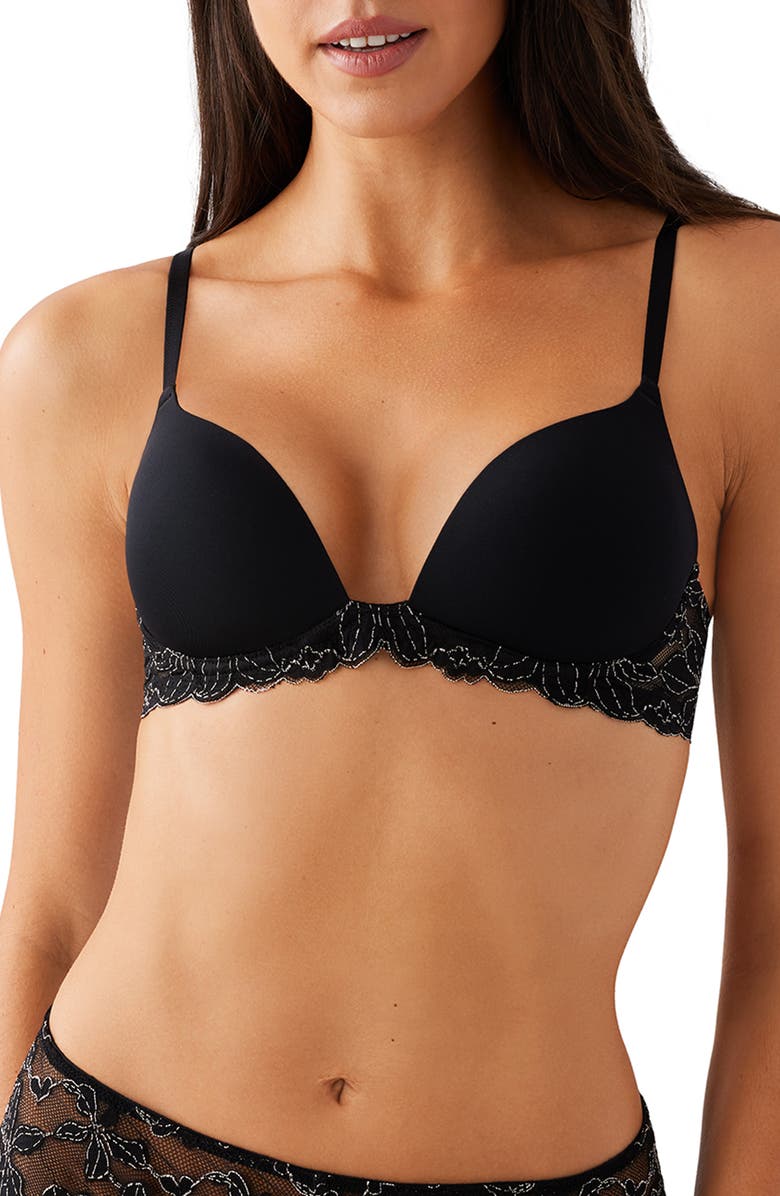 b.tempt'd by Wacoal Feeling Famous Wirefree Push-Up Bra, Main, color, Night/ Angel Wing