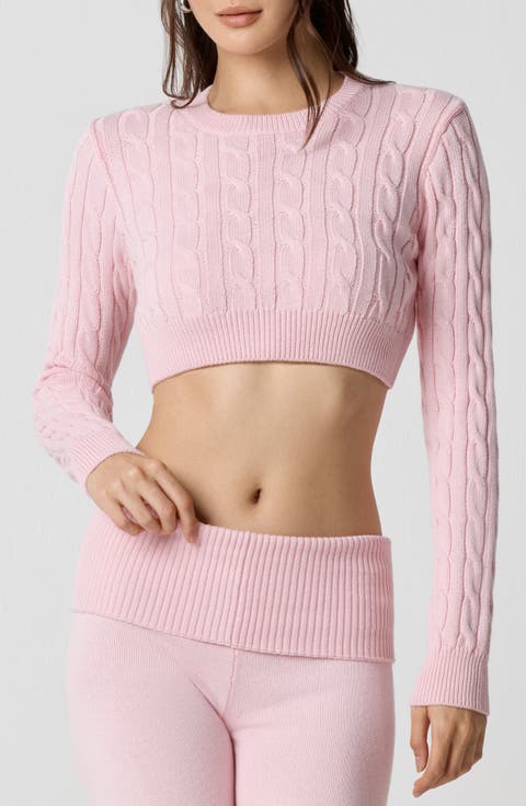 Barre Crop Cable Sweater