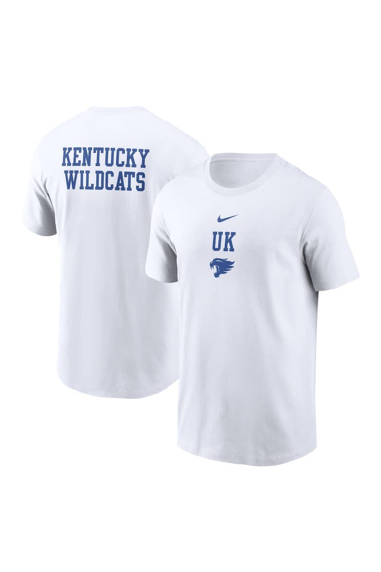 Men's Nike White Kentucky Wildcats 2-Hit Stacked T-Shirt, Alternate, color, White
