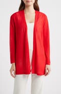 Anne Klein Texture Stitch Sheer Long Cardigan