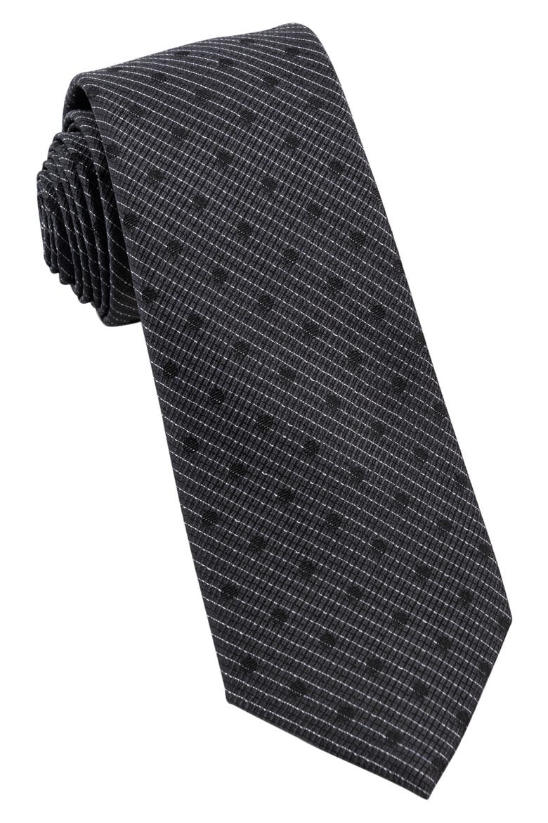 Dot Silk Tie, Main, color, BLACK