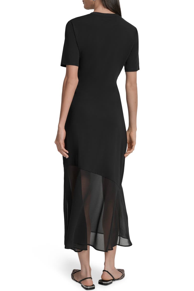 Mixed Media Maxi Dress, Alternate, color, BLACK