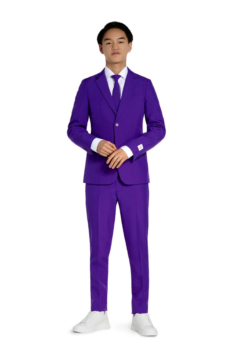 Kids' Purple Prince Two-Piece Suit & Tie Set, Main, color, Purple