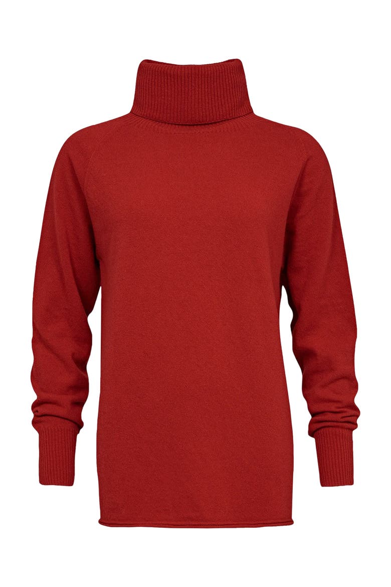Geelong Wool Slouch Turtleneck Sweater, Alternate, color, PILLARBOX RED