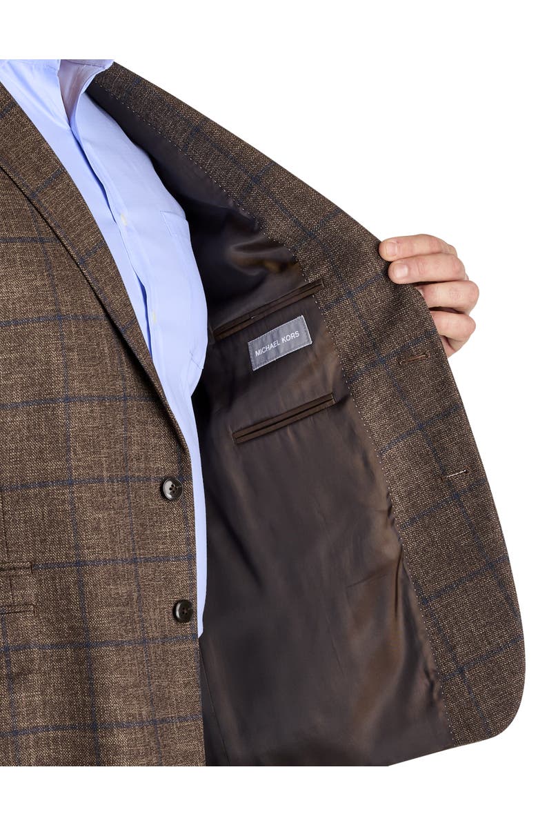 Michael Kors Big & Tall Windowpane Sport Coat, Alternate, color, Tan