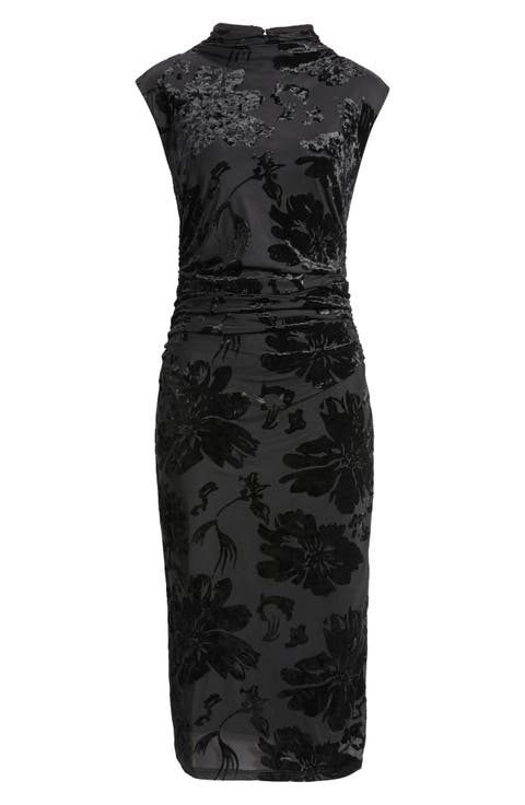Floral Devoré Sheath Dress
