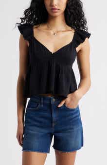 BP. Cotton Gauze Babydoll Top