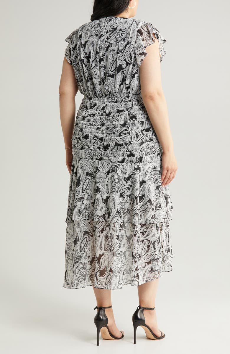 Tahari ASL Print Ruched Maxi Dress, Alternate, color,