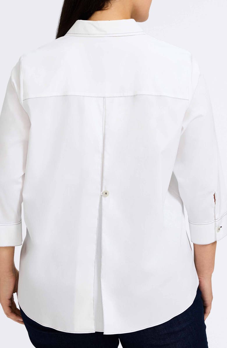 Foxcroft Kelly Button-Up Shirt, Alternate, color, White/Black