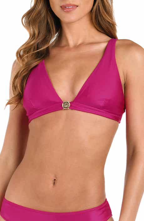 L'AGENCE Lexie Metallic Bikini Top