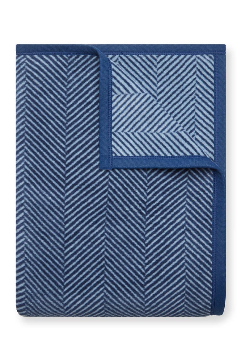 Harborview Herringbone Throw Blanket, Main, color, NAVY