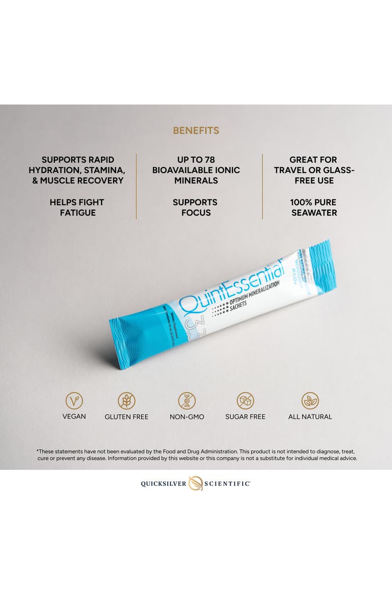 Quicksilver Scientific QuintEssential Hypertonic Filtered Sea Water Hydration Sachets, Alternate, color, NO COLOR