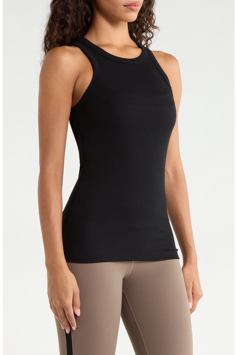 Kiki Rib Racerback Tank, Alternate, color, BLACK