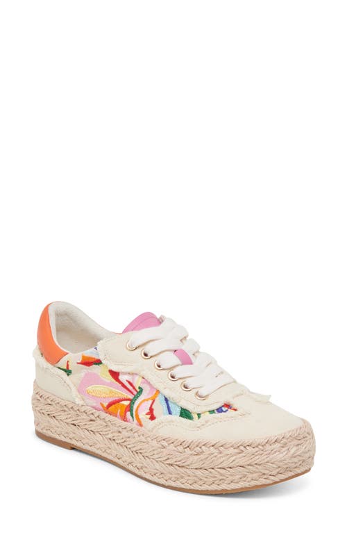 Dolce Vita Fredy Platform Sneaker In Floral Multi Canvas