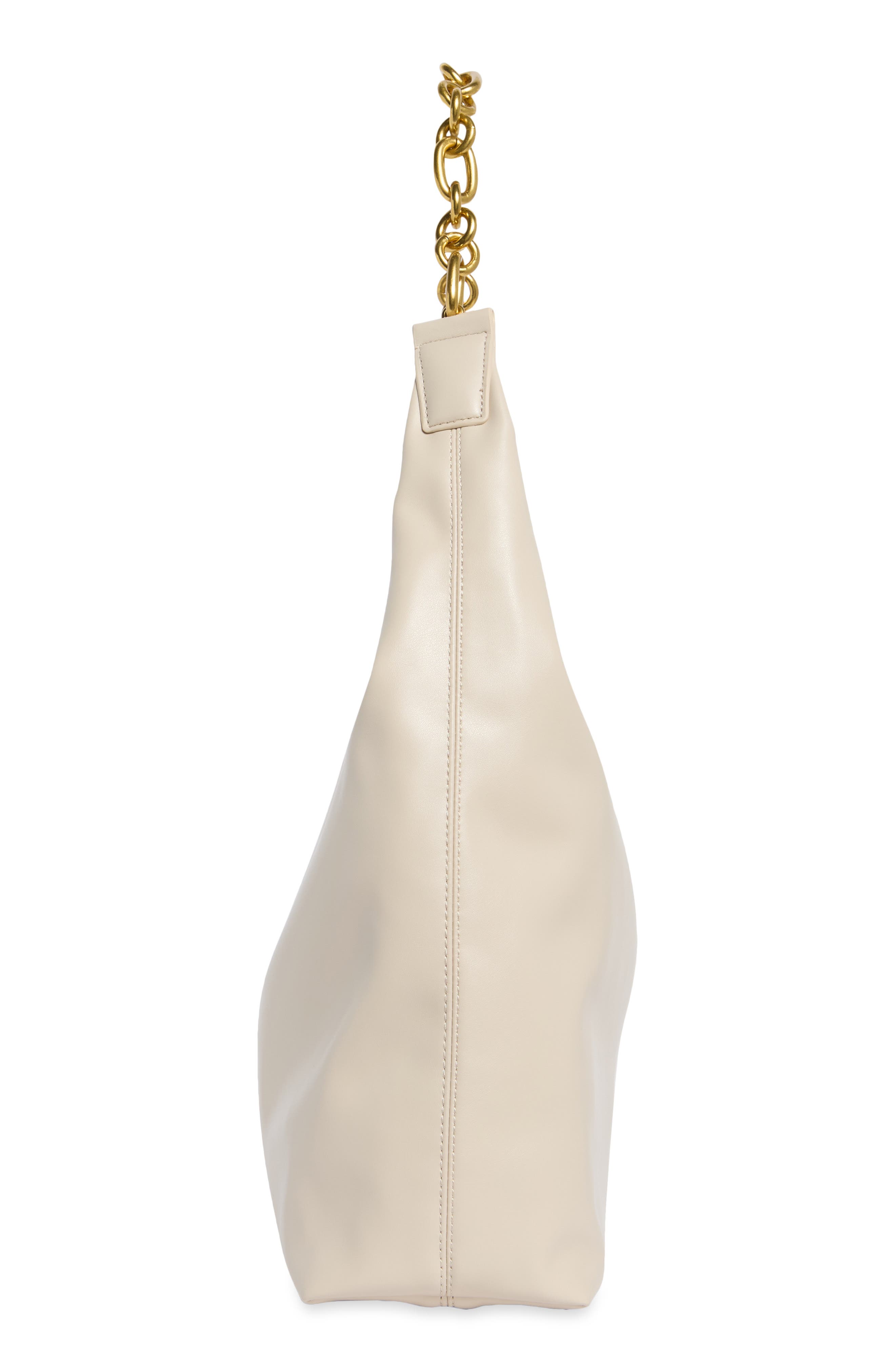 Chain Faux Leather Hobo, Alternate, color, ALMOND