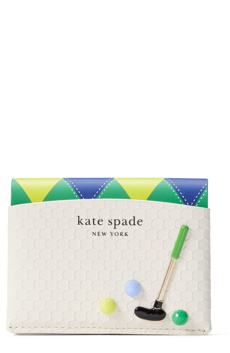 Kate Spade New York tee time textured leather bifold wallet, Main, color, 