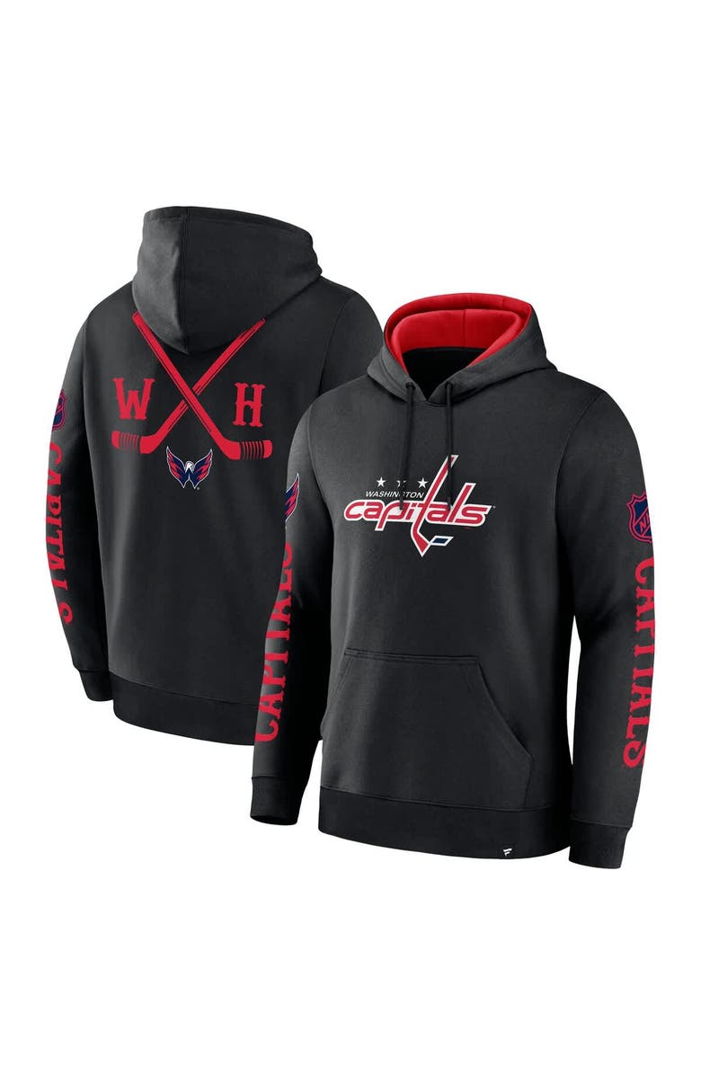 FANATICS Men's Fanatics Black Washington Capitals Big City Legacy Fleece Pullover Hoodie, Main, color,