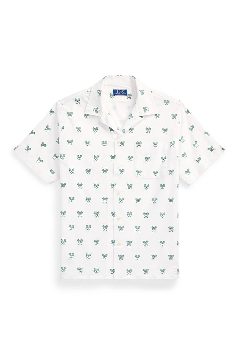 Short Sleeve Woven Shirt, Alternate, color, CROSSED RACKETS