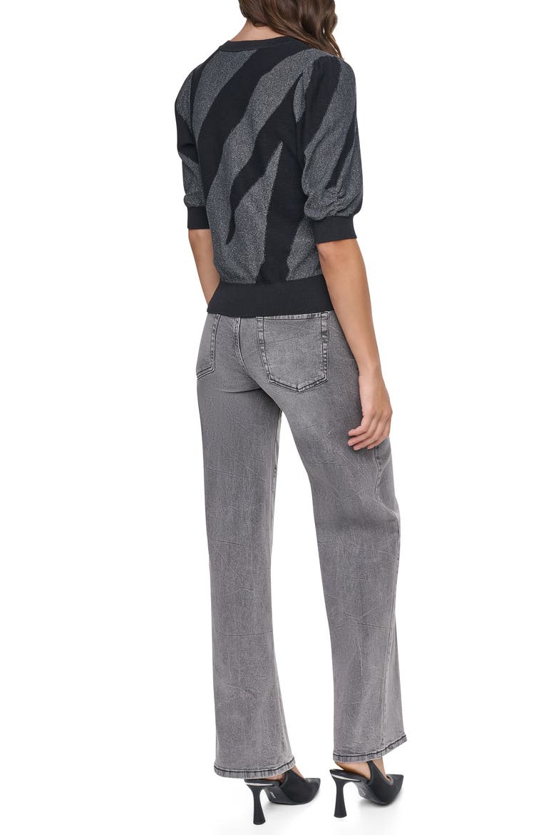 Metallic Colorblock Sweater, Alternate, color, BLK/ ASPHAL