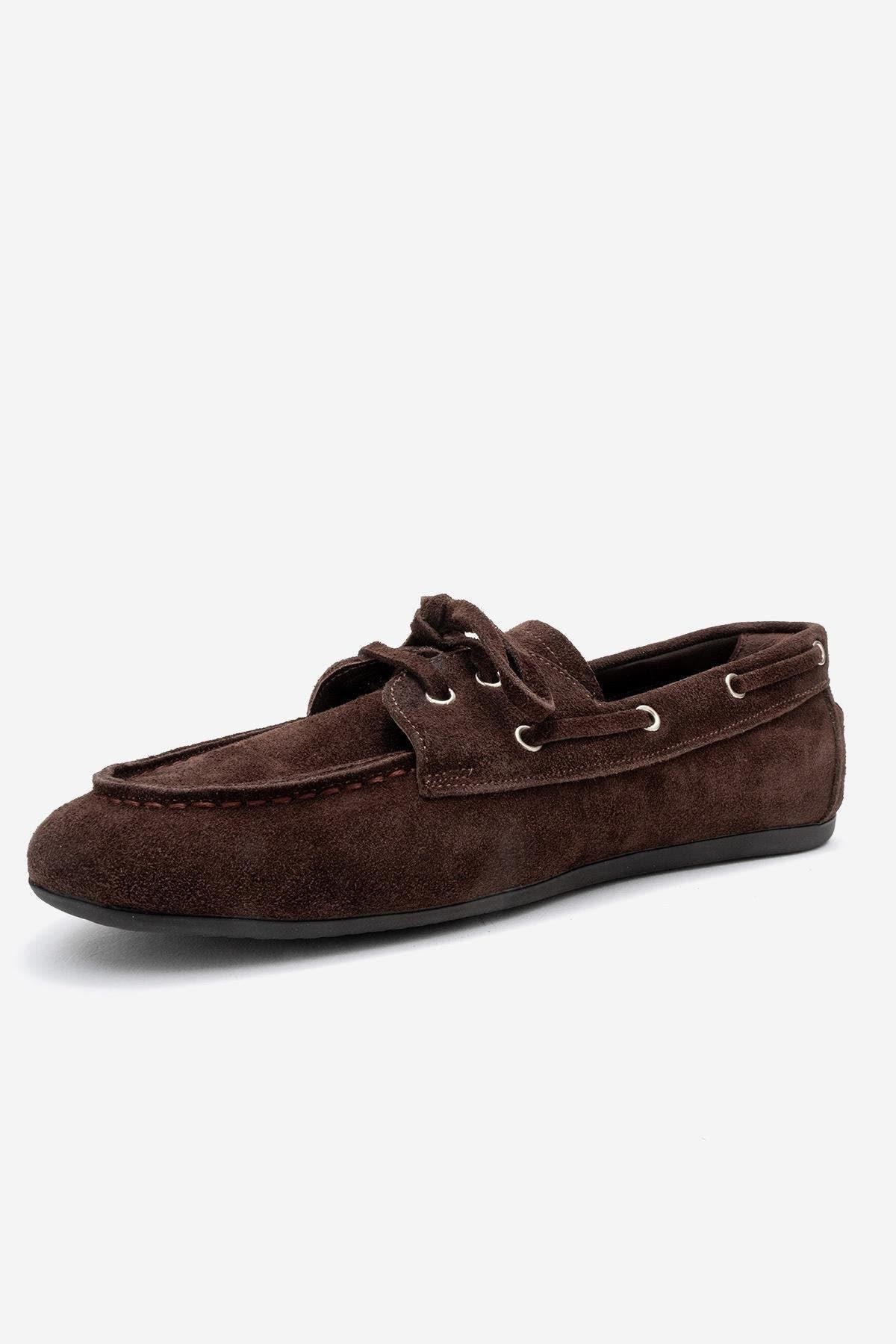 Forever & Always Shoes Serelis Leather Lace Up Loafer, Alternate, color, Brown Suede Leather