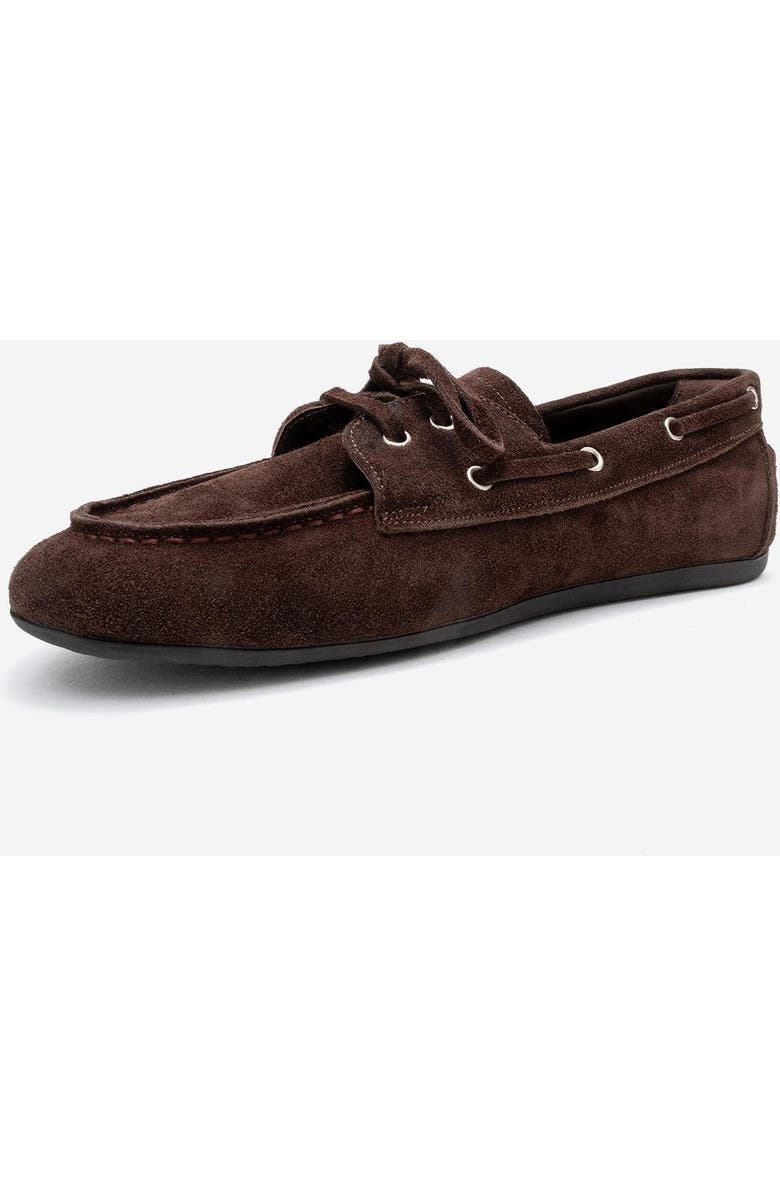 Forever & Always Shoes Serelis Leather Lace Up Loafer, Alternate, color, Brown Suede Leather