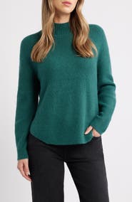 Caslon® Shirttail Mock Neck Sweater