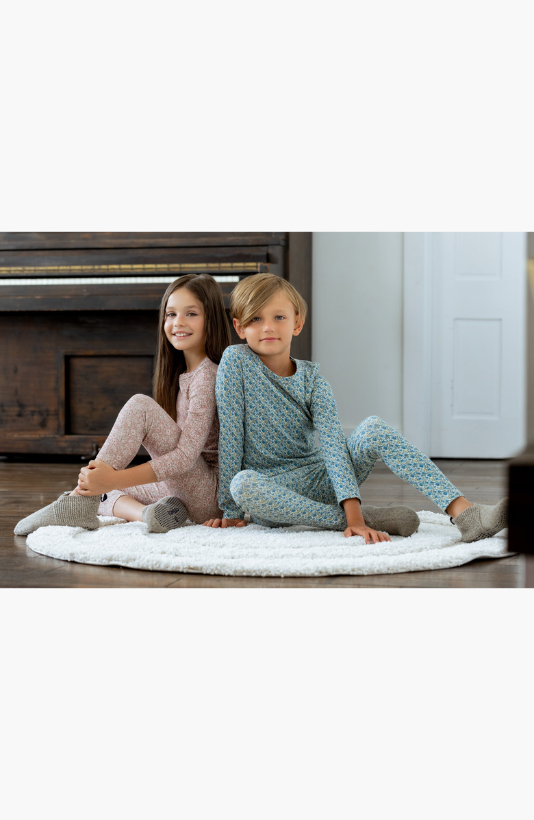 NoggiWear Boys Floral Print Loungewear Set, Alternate, color, Blue Floral Print