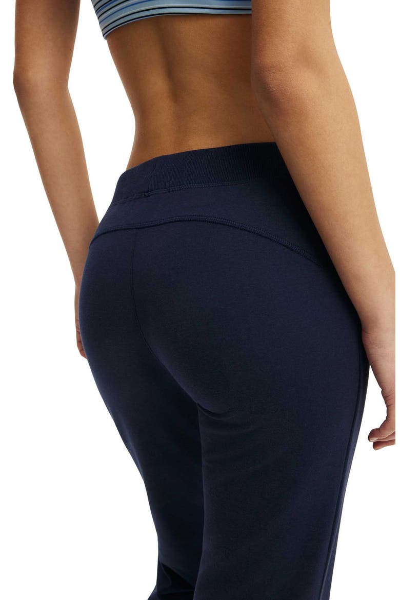 Women's Active Sculpt Fleece Bootleg Sweatpant, Alternate, color, Prep Sport Navy