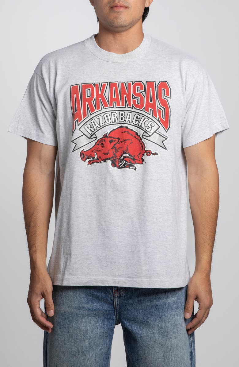 Elwood Vintage Arkansas Razorbacks Tee, Main, color, Grey