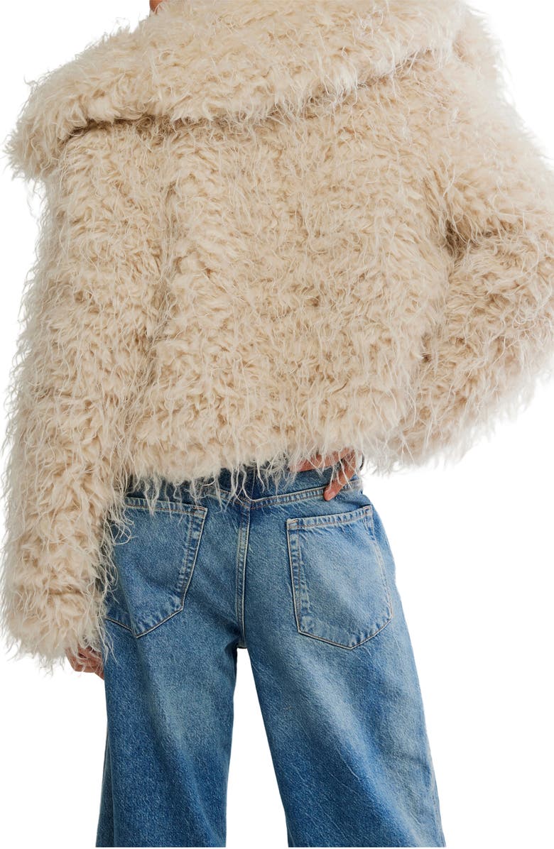 Free People Moonlight Faux Fur Jacket, Alternate, color, Tea