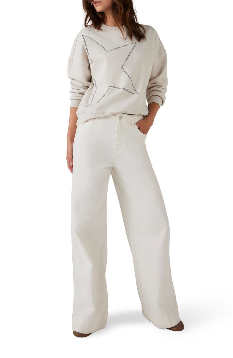 MINT VELVET Cotton Blend Star Sweatshirt, Alternate, color,