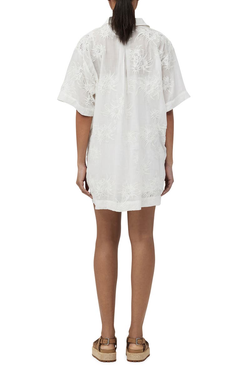 rag & bone Reed Floral Embroidered Shirtdress, Alternate, color, White