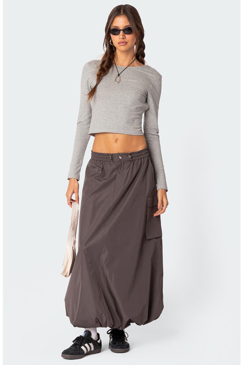 Bubble Cargo Maxi Skirt, Alternate, color, GRAY