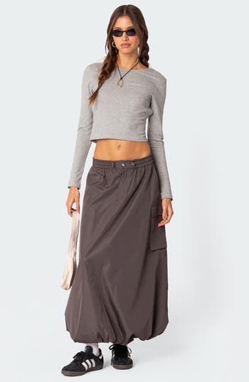★YEEL★ CARGO CUBIC MAXI SKIRT EDIKTED Bubble Cargo Maxi Skirt | Nordstrom
