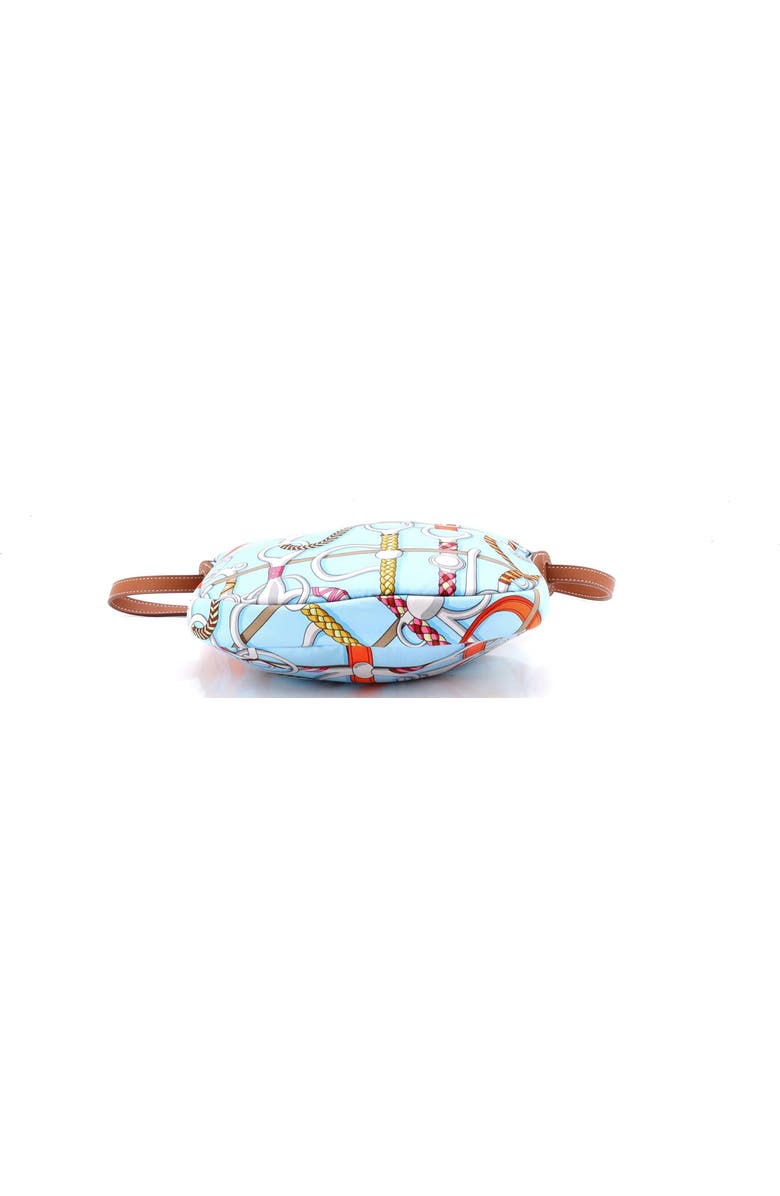 Pre-Owned Hermes Sursoie To Go Pouch Printed Silk and Leather, Alternate, color, Blue