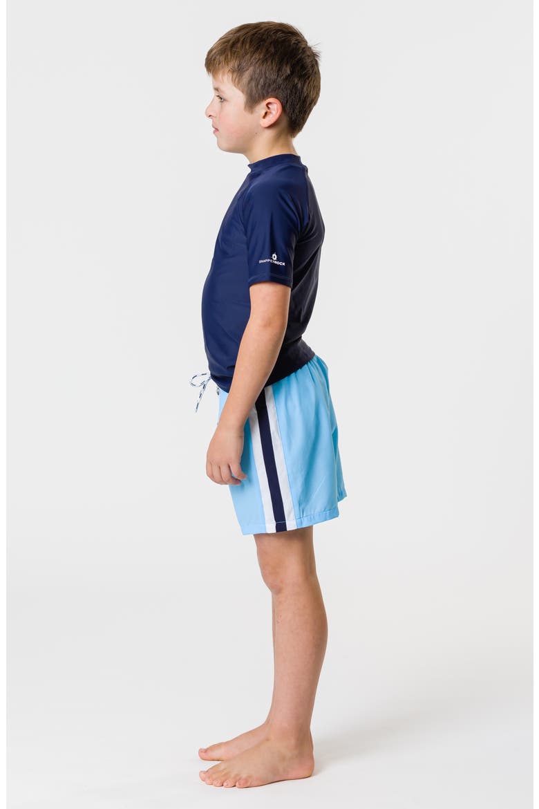 Kids' Retro Volley Board Shorts, Alternate, color, BLUE